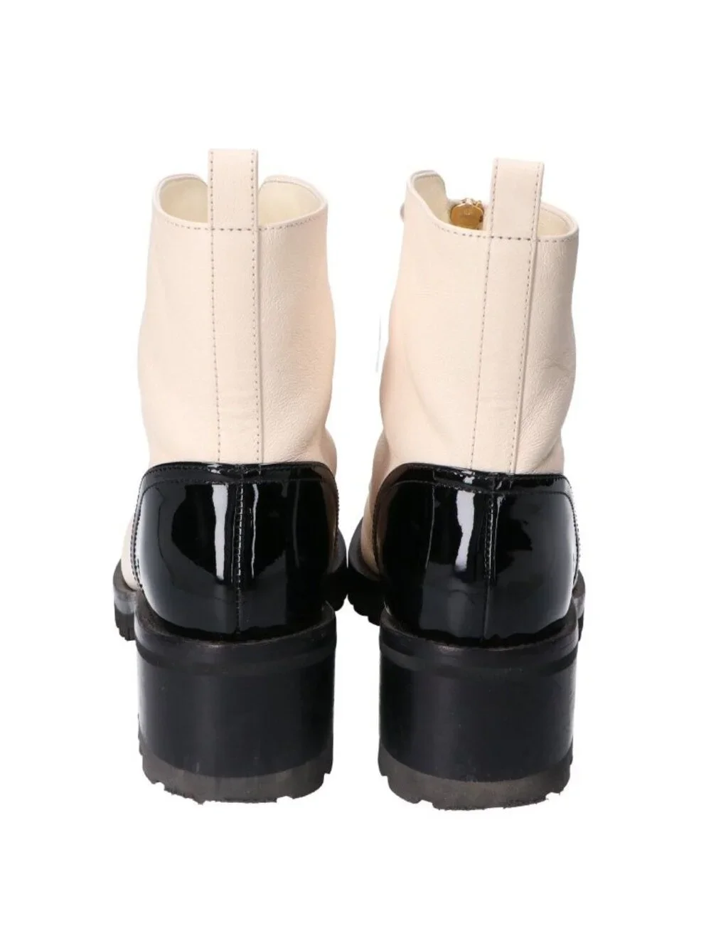 Chanel Pearl CC Logo Patent Leather Short Boots 36c